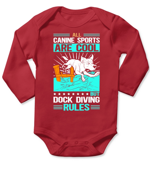Dock Diving Canine Sports Are Cool Long Sleeve Baby One-Piece