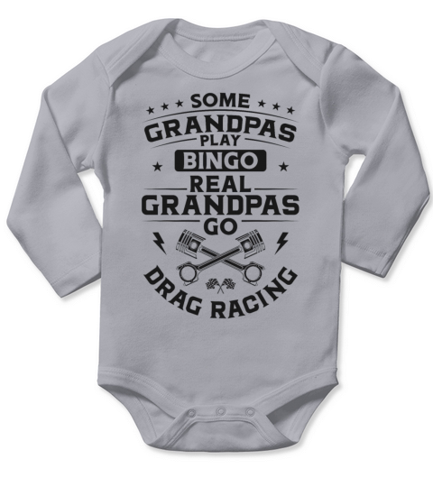 Drag Racing Race Car Grandpa Long Sleeve Baby One-Piece