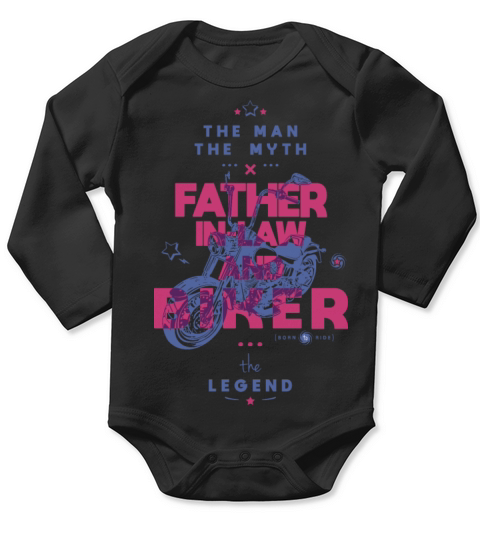Father in law and biker the myth the legend Long Sleeve Baby One-Piece