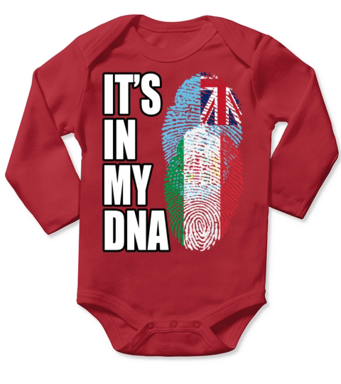 Fijian And Italian Mix Heritage DNA Flag Long Sleeve Baby One-Piece