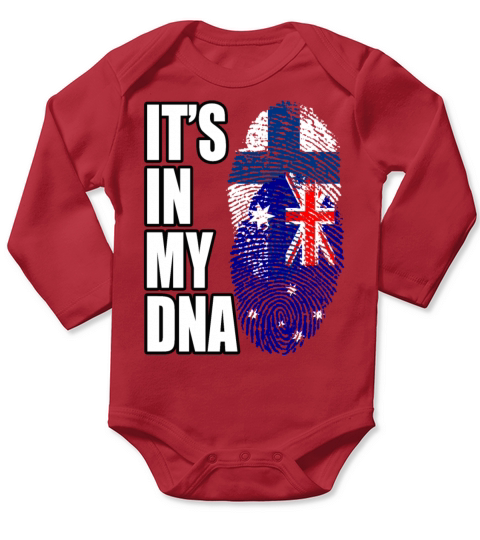 Finland And Australian Mix Heritage DNA Flag Long Sleeve Baby One-Piece
