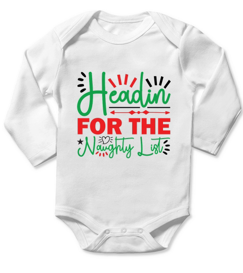 Headin for the Naughty List Long Sleeve Baby One-Piece