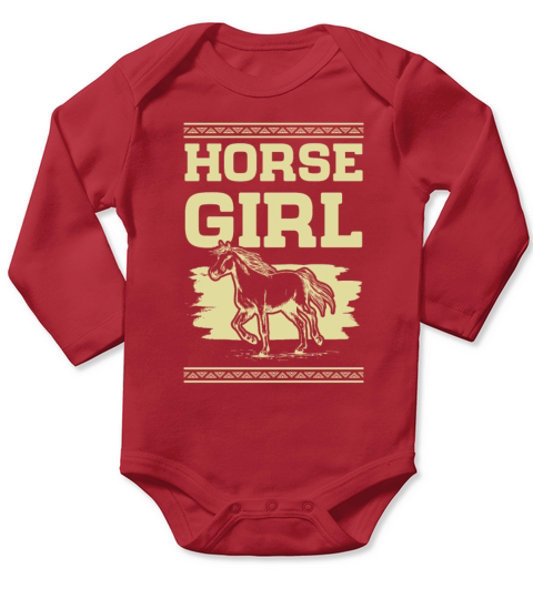 Horse Girl Long Sleeve Baby One-Piece