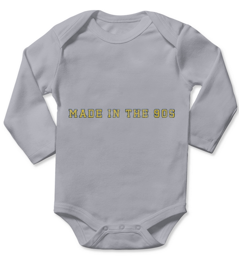 Made in the 90s Blue and Yellow Long Sleeve Baby One-Piece