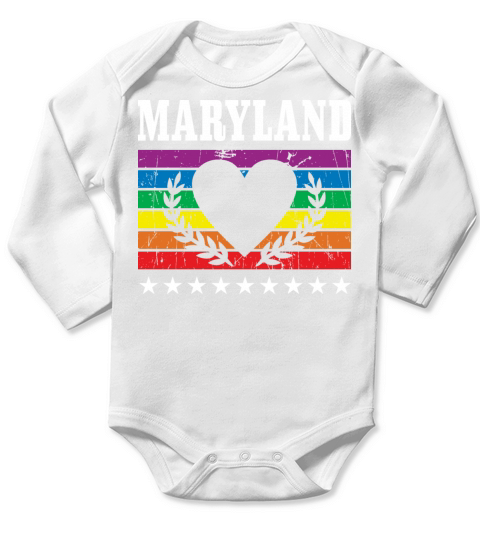 Maryland Pride Flag Pride Month LGBTQ Flag LGBT Co Long Sleeve Baby One-Piece