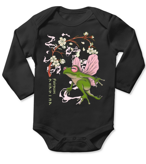 Occult Fairy Frog Cottagecore Goblincore Long Sleeve Baby One-Piece