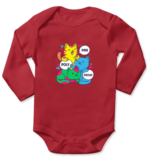 Pan Poly Proud Pansexual Cat Long Sleeve Baby One-Piece