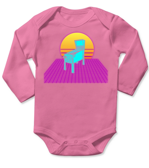 Pinball Machine Retro Vintage Arcade Game Lovers Long Sleeve Baby One-Piece