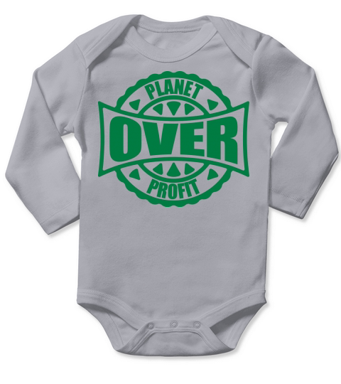 planet over profit quote Long Sleeve Baby One-Piece