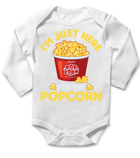 Popcorn Vintage Retro Funny Popcorn Lovers Long Sleeve Baby One-Piece