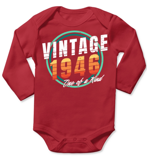 Vintage 1946 Shirt for Men Women 77 Year Old 77th Long Sleeve Baby One-Piece