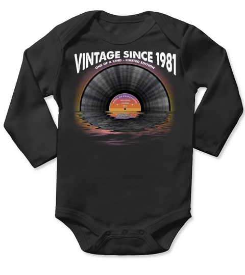 Vintage since 1981 Retro Disco Music Vintage Long Sleeve Baby One-Piece