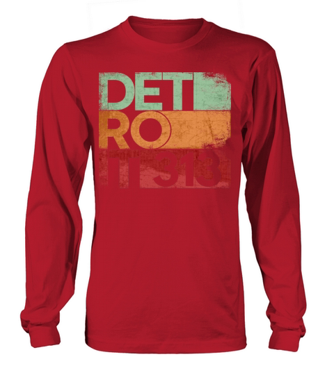 313 Detroit Area Code Michigan State Vintage Retro Long sleeved Unisex
