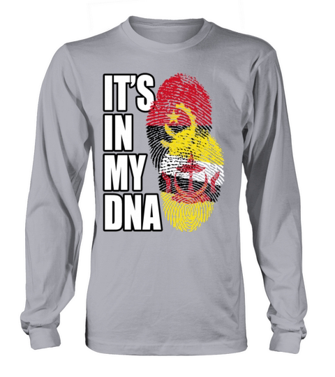 Angolan And Bruneian Mix Heritage DNA Flag Long sleeved Unisex
