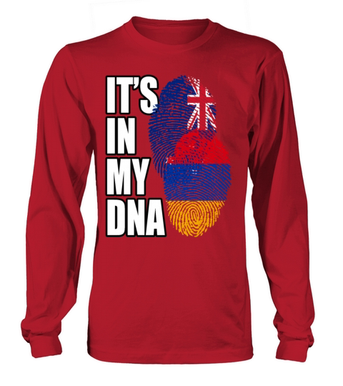 Armenian And New Zealand Mix Heritage DNA Flag Long sleeved Unisex
