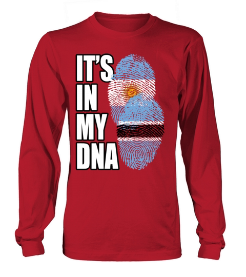 Botswana And Argentinian Mix Heritage DNA Flag Long sleeved Unisex