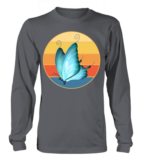 Cute Butterfly Retro Sunset Vintage Animal Insect Long sleeved Unisex