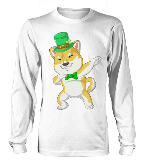 dabbing shiba inu st patricks day Long sleeved Unisex