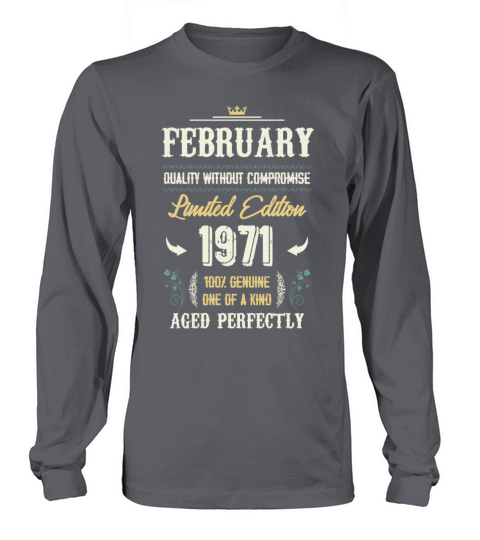 February 1971 Vintage Birthday Present Long sleeved Unisex