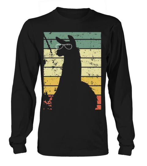 Vintage Llama Retro Colorful Alpaca Long sleeved Unisex