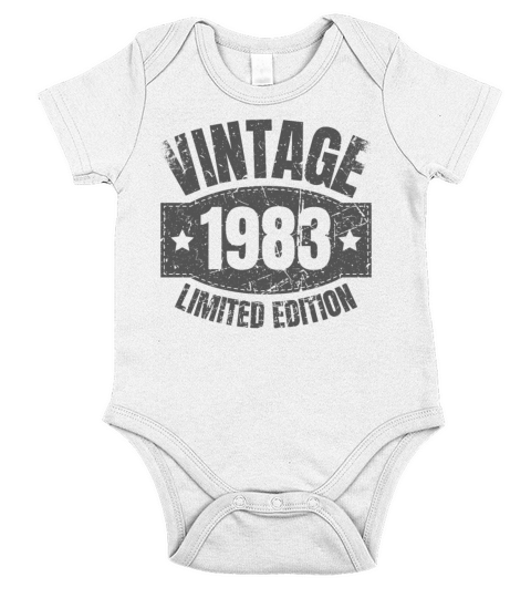 40 Years Vintage 1983 Retro 40th Birthday Short Sleeve Baby One-Piece