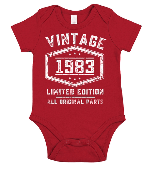 40 Years Vintage 1983 Retro 40th Birthday Short Sleeve Baby One-Piece