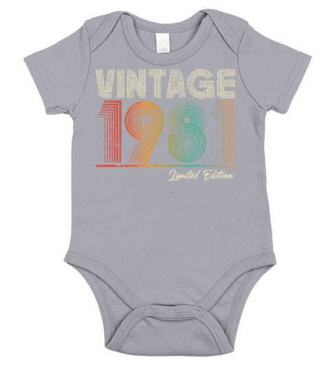 42 Years Old Vintage 1981 42nd Birthday Gifts Short Sleeve Baby One-Piece