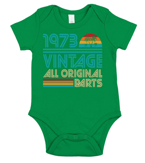 50th birthday vintage 1973 all original parts Short Sleeve Baby One-Piece