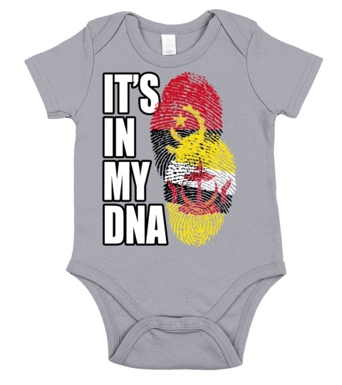 Angolan And Bruneian Mix Heritage DNA Flag Short Sleeve Baby One-Piece
