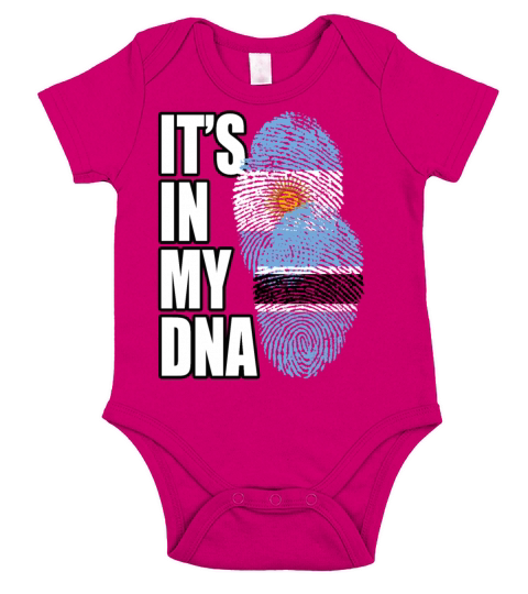 Botswana And Argentinian Mix Heritage DNA Flag Short Sleeve Baby One-Piece