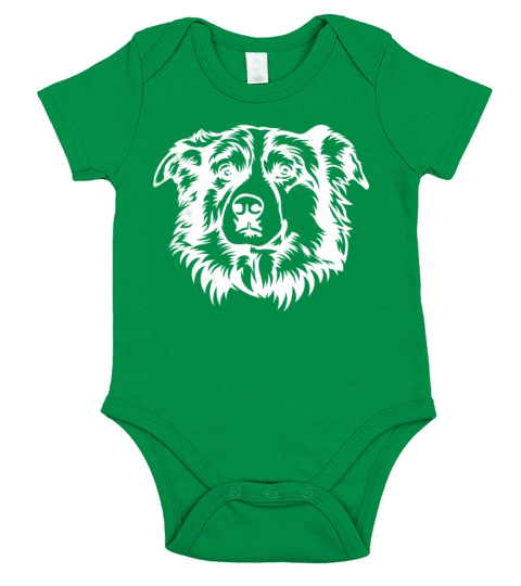 Cute AUSSIE dog face graphic drawing theme Short Sleeve Baby One-Piece