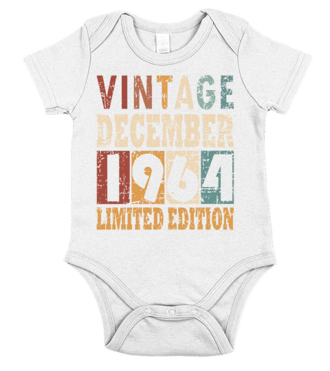 December 1964 born 58th birthday Short Sleeve Baby One-Piece
