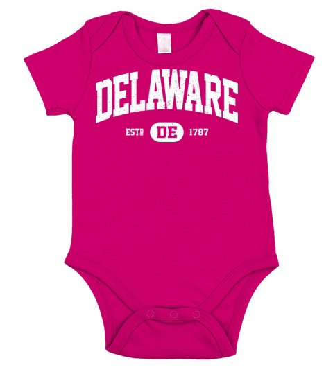 Delaware Retro Vintage Delaware Short Sleeve Baby One-Piece