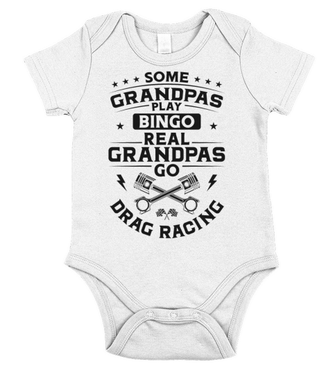 Drag Racing Race Car Grandpa Short Sleeve Baby One-Piece
