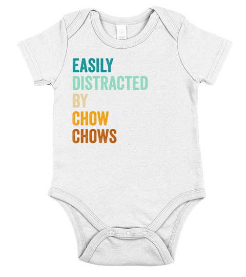 Easily Distracted By Chow Chows Short Sleeve Baby One-Piece