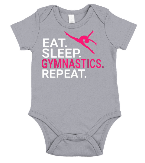 Eat Sleep Gymnastics Repeat Christmas Sports Short Sleeve Baby One-Piece