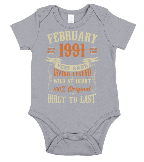 February 1991 Birthday Surprise Short Sleeve Baby One-Piece