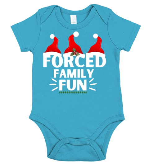 Forced Family Fun Winter Holidays Funny Christmas Short Sleeve Baby One-Piece
