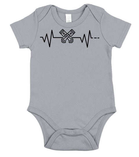 Heartbeat piston push rod car engine engineering Short Sleeve Baby One-Piece