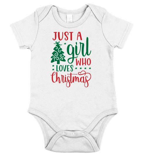 Just A Girl Who Loves Christmas Short Sleeve Baby One-Piece
