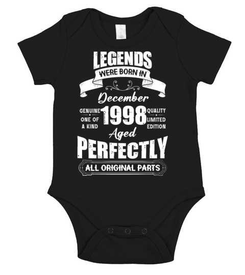 Legends Were Born In December 1998 Birthday Short Sleeve Baby One-Piece