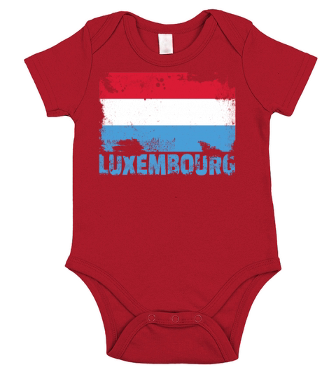 Luxembourg Flag Vintage Distressed Europe Grunge T Short Sleeve Baby One-Piece