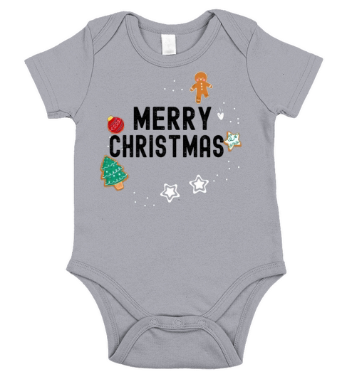 Merry Christmas Tree Crew Grunge Matching Pajama Short Sleeve Baby One-Piece