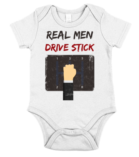 Real Men Stick Racer Gift Racing Friends Sportscar Short Sleeve Baby One-Piece