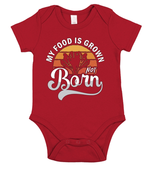 Veganism My Food Is Grown Retro No Meat Vegan Diet Short Sleeve Baby One-Piece
