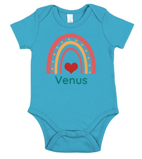 Venus Vintage Boho Rainbow Short Sleeve Baby One-Piece