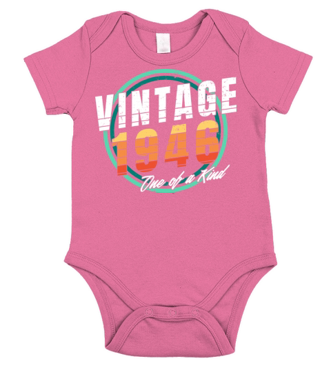 Vintage 1946 Shirt for Men Women 77 Year Old 77th Short Sleeve Baby One-Piece