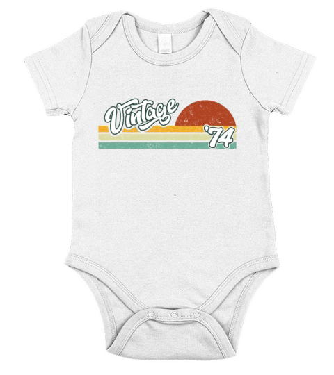 Vintage 1974 Limited edition Made in 1974 Short Sleeve Baby One-Piece
