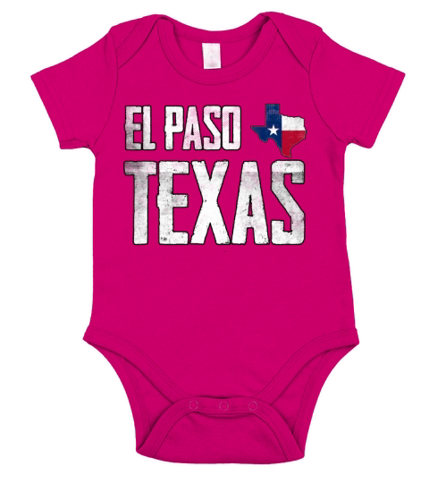 Vintage El Paso Texas Flag Short Sleeve Baby One-Piece