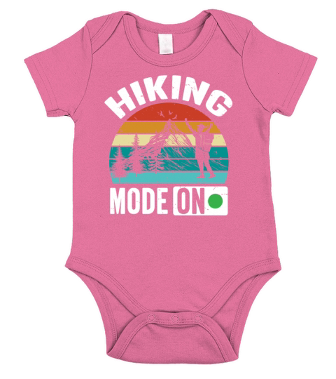 Vintage Quote Hiking Mode on Funny Short Sleeve Baby One-Piece